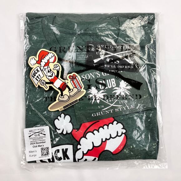 Grunt Style 2024 December Suck It Candy Cane Mens Short Sleeve Club T-Shirt - Picture 5 of 5